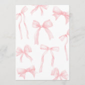 Modern She's Tying The Knot Pink Bow Bridal Shower 招待状 (裏面)