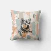 Modern Shiba Inu Portrait – Artistic Brushstroke クッション (正面)