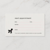 Modern Silhouette Dog Grooming 予約カード (正面)