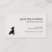 Modern Silhouette Dog Trainer  予約カード (裏面)