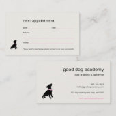 Modern Silhouette Dog Trainer  予約カード (正面/裏面)