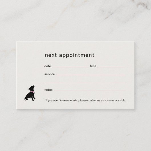 Modern Silhouette Dog Trainer  予約カード (正面)