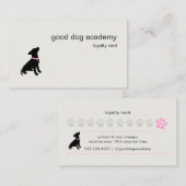 Modern Silhouette Dog Trainer Reward ロイヤリティカード (正面/裏面)