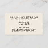 Modern Silhouette Dog Walker Dog Sitter 名刺 (裏面)