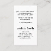 Modern Silhouette Dog Walking Dog Sitting Business 名刺 (裏面)