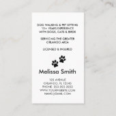 Modern Silhouette Dog Walking Dog Sitting Business 名刺 (裏面)
