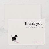 Modern Silhouette Dog Walking QR Code サンキューカード (正面/裏面)