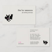 Modern Silhouette Pet Sitting Dog Cat Logo 名刺 (正面/裏面)