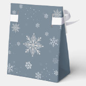Modern Silver Blue Magical Snowflake Baby Shower  フェイバーボックス (裏面)