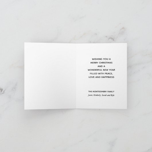 Modern Silver Christmas Tree Holiday シーズンカード (内部)