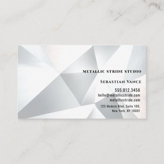 Modern Silver Geometric 名刺 (裏面)