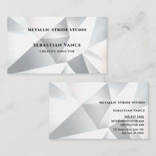Modern Silver Geometric 名刺