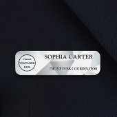 Modern Silver Geometric Name Badge Custom 名札