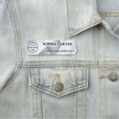 Modern Silver Geometric Name Badge Custom 名札 (インサイチュ)