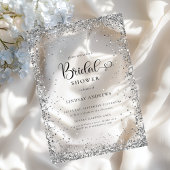 Modern Silver Glitter Bridal Shower  アクリル招待状