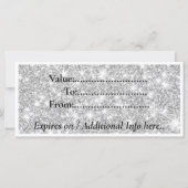 Modern Silver Glitter Salon Gift Note Card (裏面)
