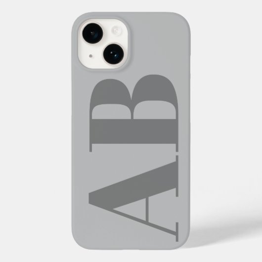 Modern Silver Gray initial minimal contemporary Case-Mate iPhoneケース (裏面)