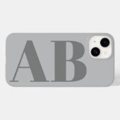 Modern Silver Gray initial minimal contemporary Case-Mate iPhoneケース (裏面 (横))