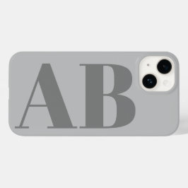 Modern Silver Gray initial minimal contemporary Case-Mate iPhone 14ケース