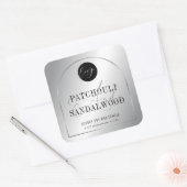 Modern Silver Logo Product Packaging Candles Label スクエアシール (封筒)