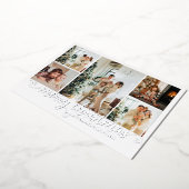 Modern Silver Merry Christmas Heart Script 5 Photo 箔シーズンカード (回転した状態)