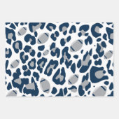 Modern Silver & Navy Blue Football Game Day ラッピングペーパーシート (正面2)