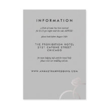 Modern Silver Rings Gray Wedding Information Card