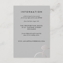 Modern Silver Rings Gray Wedding Information Card エンクロージャーカード