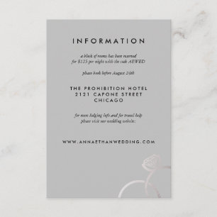 Modern Silver Rings Gray Wedding Information Card エンクロージャーカード