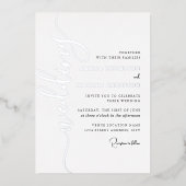 Modern Silver Script Wedding  箔招待状 (正面)