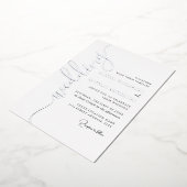 Modern Silver Script Wedding  箔招待状 (回転した状態)