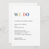 Modern, simpel, frisch Hochzeit Einladung 招待状 (正面/裏面)