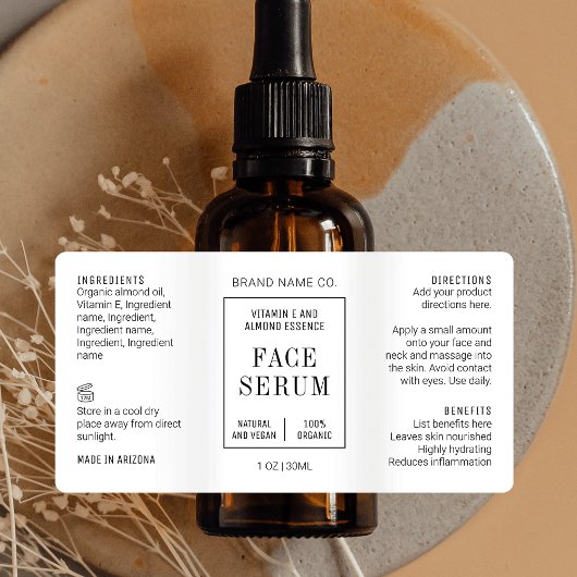 Modern Simple 1 OZ 30ML Dropper Bottle Label ラベル