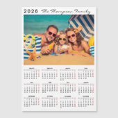 Modern Simple 2026 Calendar One Photo Magnet (正面)