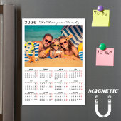 Modern Simple 2026 Calendar One Photo Magnet