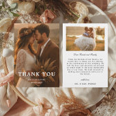 Modern Simple 2 Photo Wedding  サンキューカード