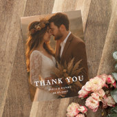 Modern Simple 2 Photo Wedding  サンキューカード