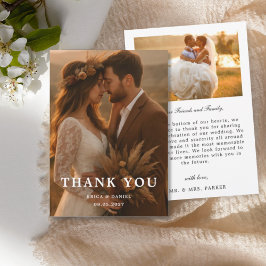 Modern Simple 2 Photo Wedding  サンキューカード