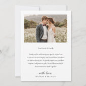 Modern Simple 2 Photo Wedding Thank You Card サンキューカード (裏面)