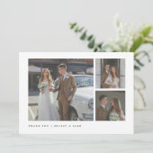 Modern Simple 3-Photo Custom Wedding サンキューカード (スタンド正面)