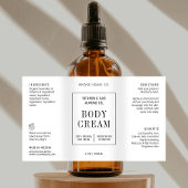 Modern Simple 4OZ Cosmetic Bottle Wraparound Label 長方形シール