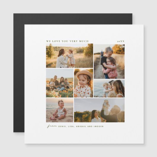 Modern Simple 7 Photo Collage Christmas (正面/裏面)