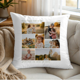 Modern Simple 7 Photo Collage Family Gift クッション