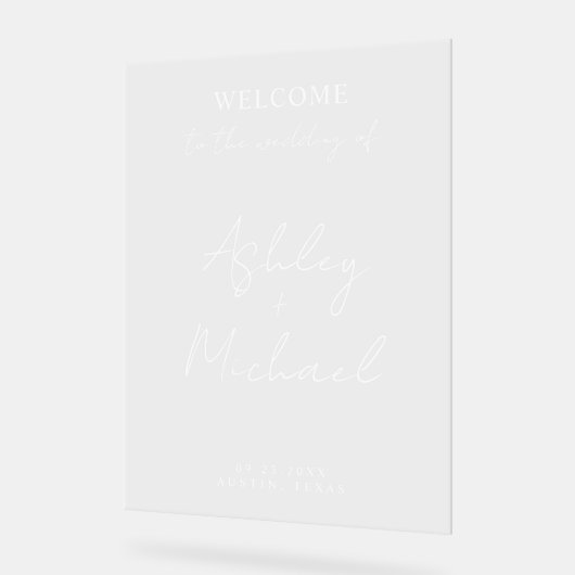 Modern Simple Acrylic Wedding Welcome Sign アクリルサイン (傾斜)