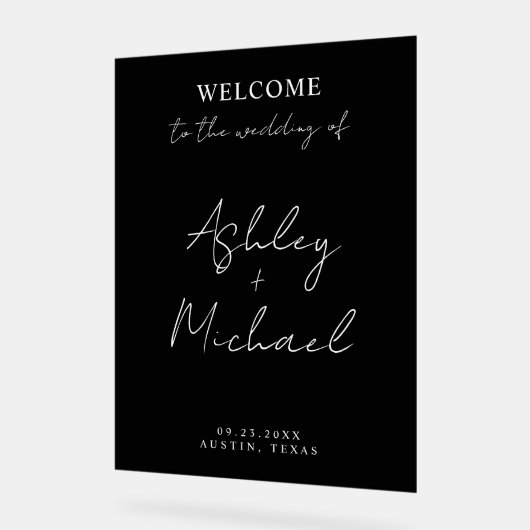 Modern Simple Acrylic Wedding Welcome Sign アクリルサイン (傾斜)