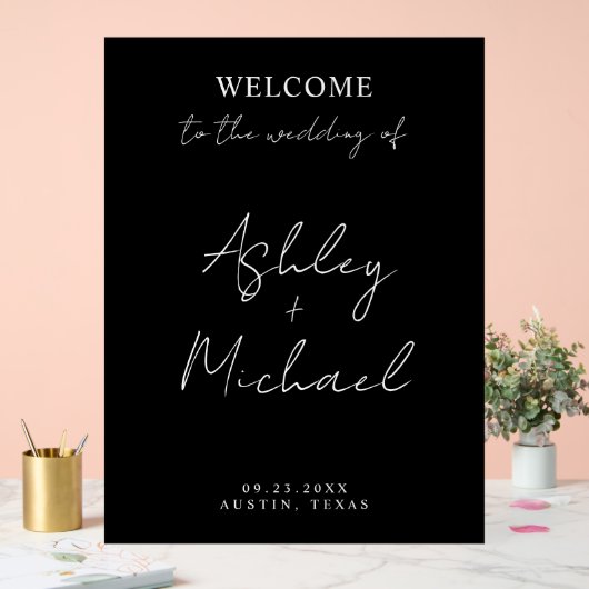 Modern Simple Acrylic Wedding Welcome Sign アクリルサイン (ウェディング)