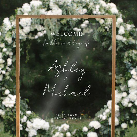 Modern Simple Acrylic Wedding Welcome Sign アクリルサイン
