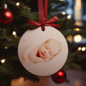 Modern Simple Baby First Christmas Baby Photo セラミックオーナメント