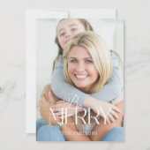 Modern Simple Be Merry Typography 1 Photo シーズンカード (正面)