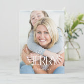 Modern Simple Be Merry Typography 1 Photo シーズンカード (スタンド正面)